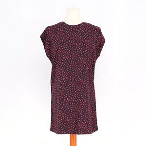 & OTHER STORIES Red & Black Printed Cap Sleeve Mini Dress Size 6